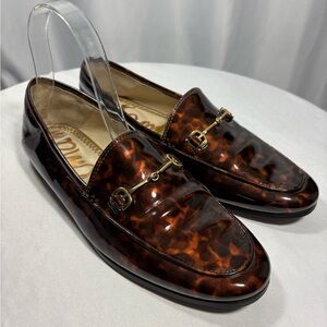 Sam Edelman Women's Loraine Gold Horsebit Tortoise Loafers Shoes Sz 6.5
